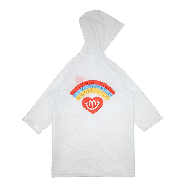 Toothpick Pills and Friends Children s Hoodie Raincoat Cute Girl Child Student Body Poncho Size M White