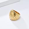 New Fashion Stainless Steel Grid Pattern Ring for Women Party Jewelry