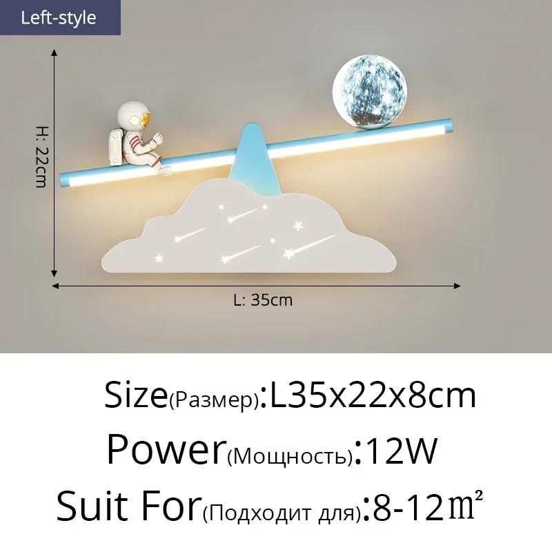 Cartoon-Hintergrund-Wand-LED-Leuchten Moderne minimalistische Astronaut Schlafzimmer Nachttischlampen für Zimmer Kinder Haushaltsgeräte