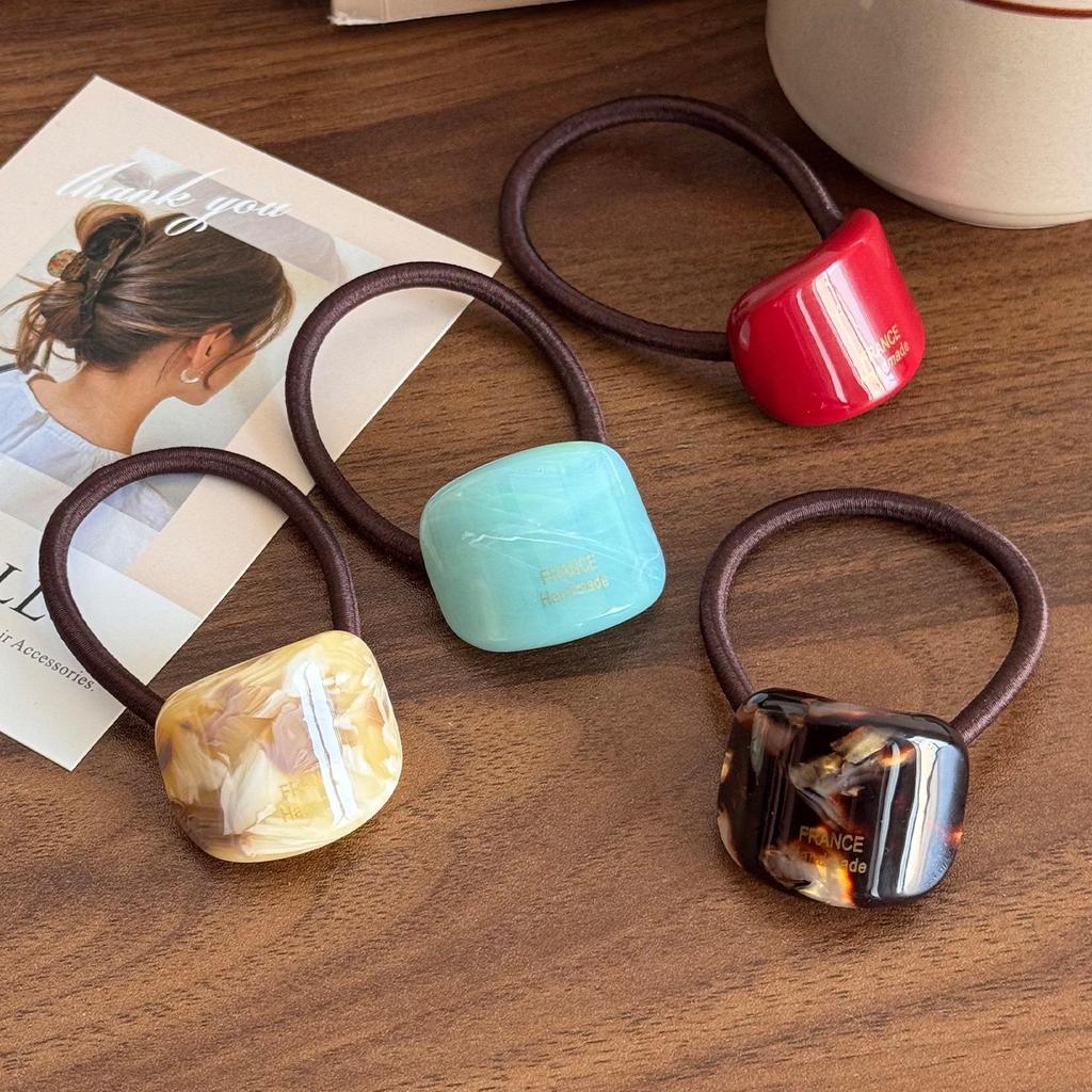 Korean Style Autumn/Winter Elegant Milk Tea Hair Tie - Traceless Acetate Rubber Band Ponytail Holder