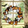 1/2pcs Halloween Pumpkin Bat Ghosts Wreath Wooden Tag Indoor Outdoor Pendant For Festive Party Doors Windows Home Decoration