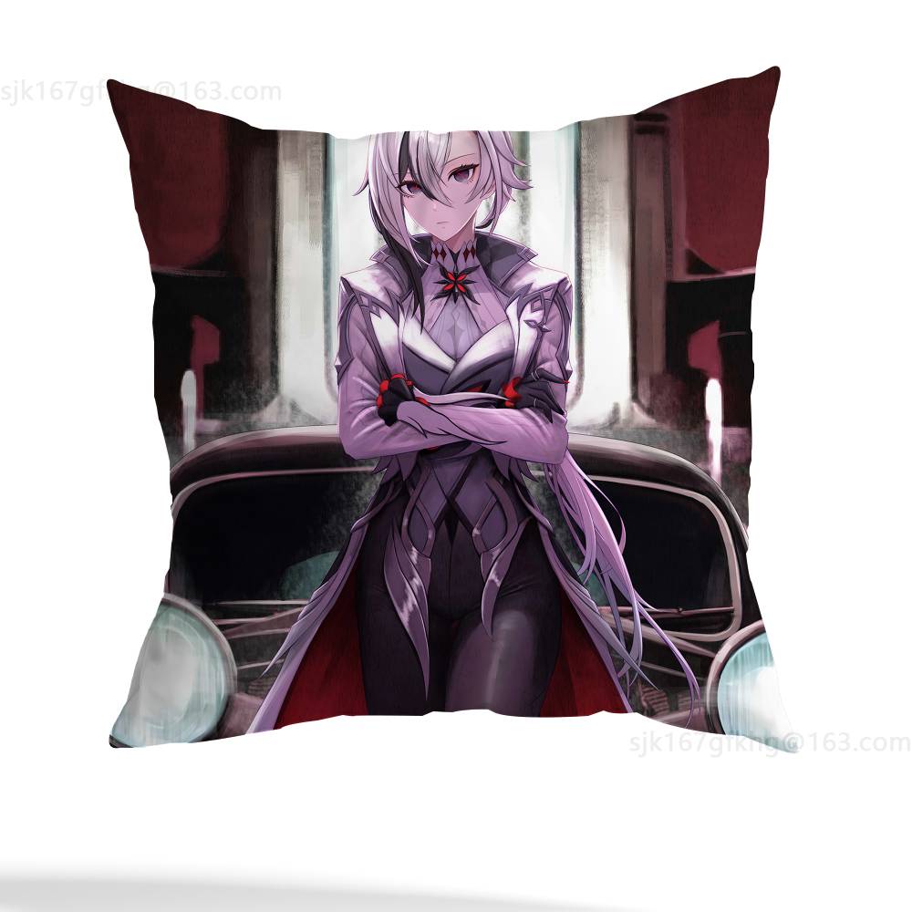 Arlecchino Genshin Impact Kissenbezug Milbenabweisender Kissenbezug Unsichtbarer Reißverschluss Seidig kurzer Plüsch Sofakissenbezug