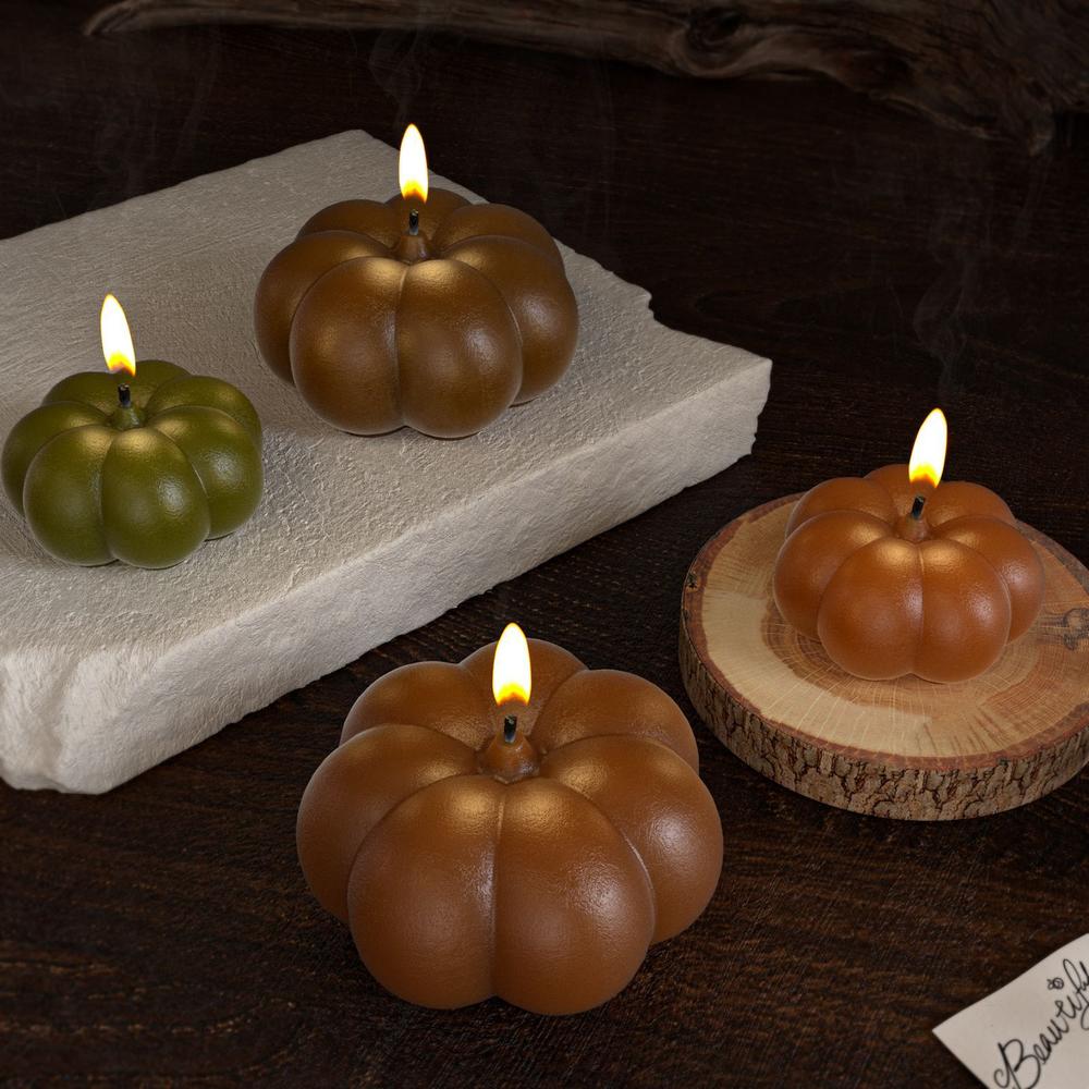 Halloween Pumpkin Silicone Mold for Candle Making - DIY Aromatherapy Soy Wax Candle Craft Kit, Seasonal Holiday Home Decor Gift