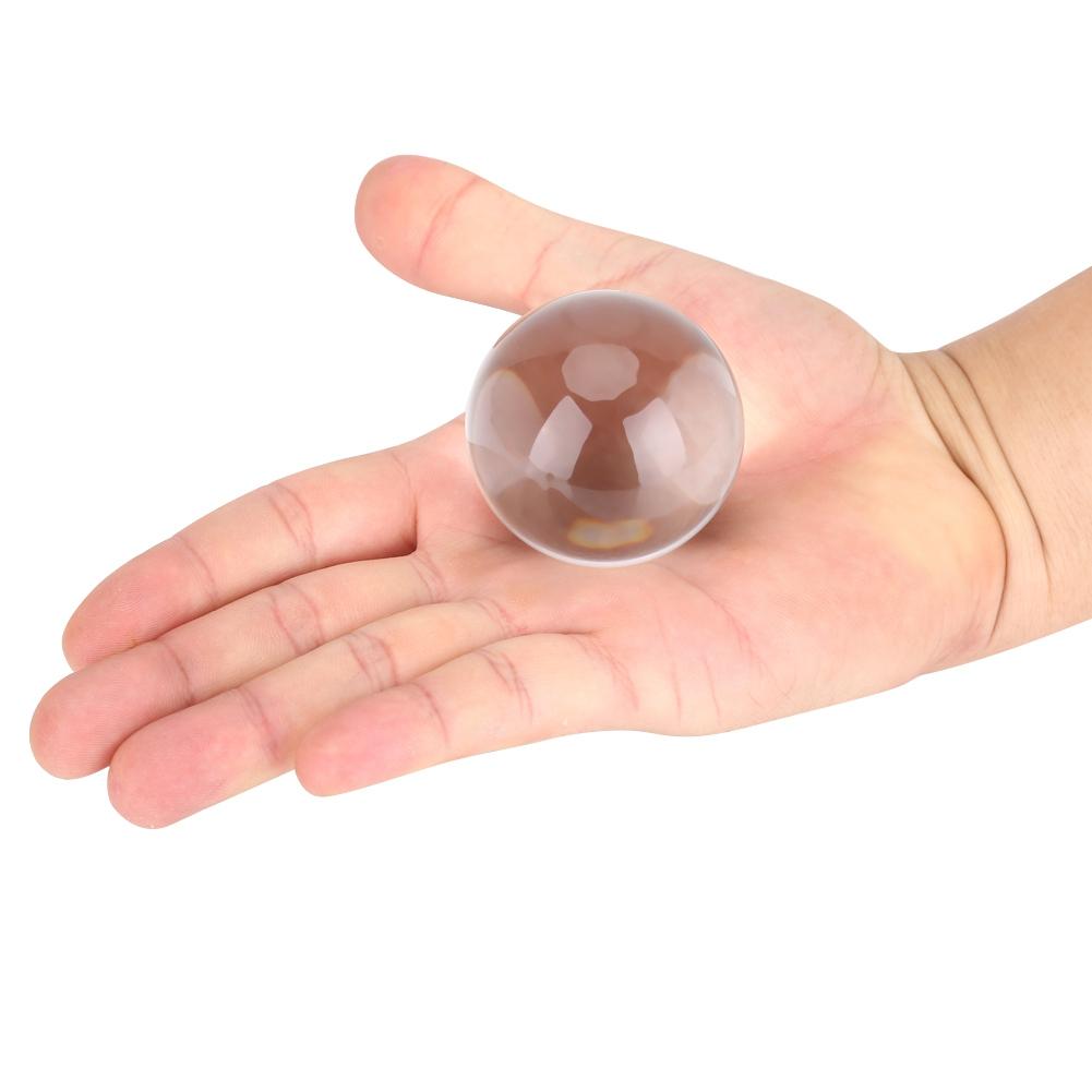 1PC 50MM Artificial Quartz Crystal Ball Transparent Sphere Home Decoration   Wooden Stand
