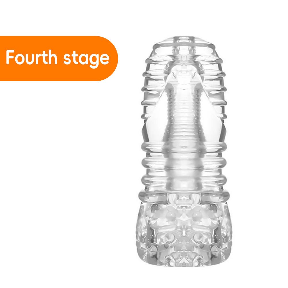 Hand Held Transparent Masturbator Realistic Vagina Blowjobs Deep Throat Stimulator for Men Dick Glans Trainer Massager Sex Toys