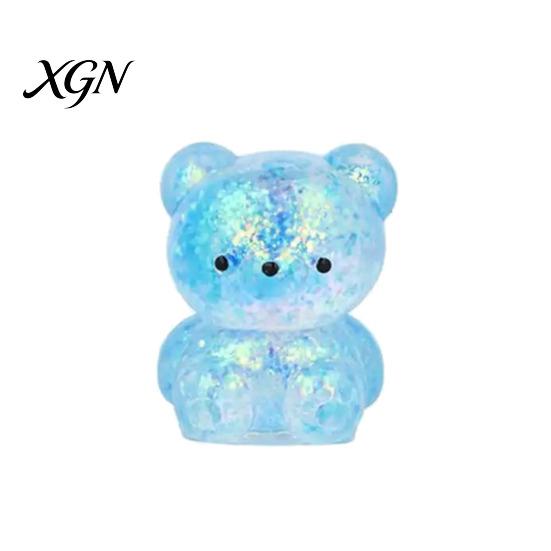 Mini Stress Toy Glitter Bear Squeeze Relief Clear Sugar Office Desk Ball Sensory Soft Slow Rising Decompression Fidget