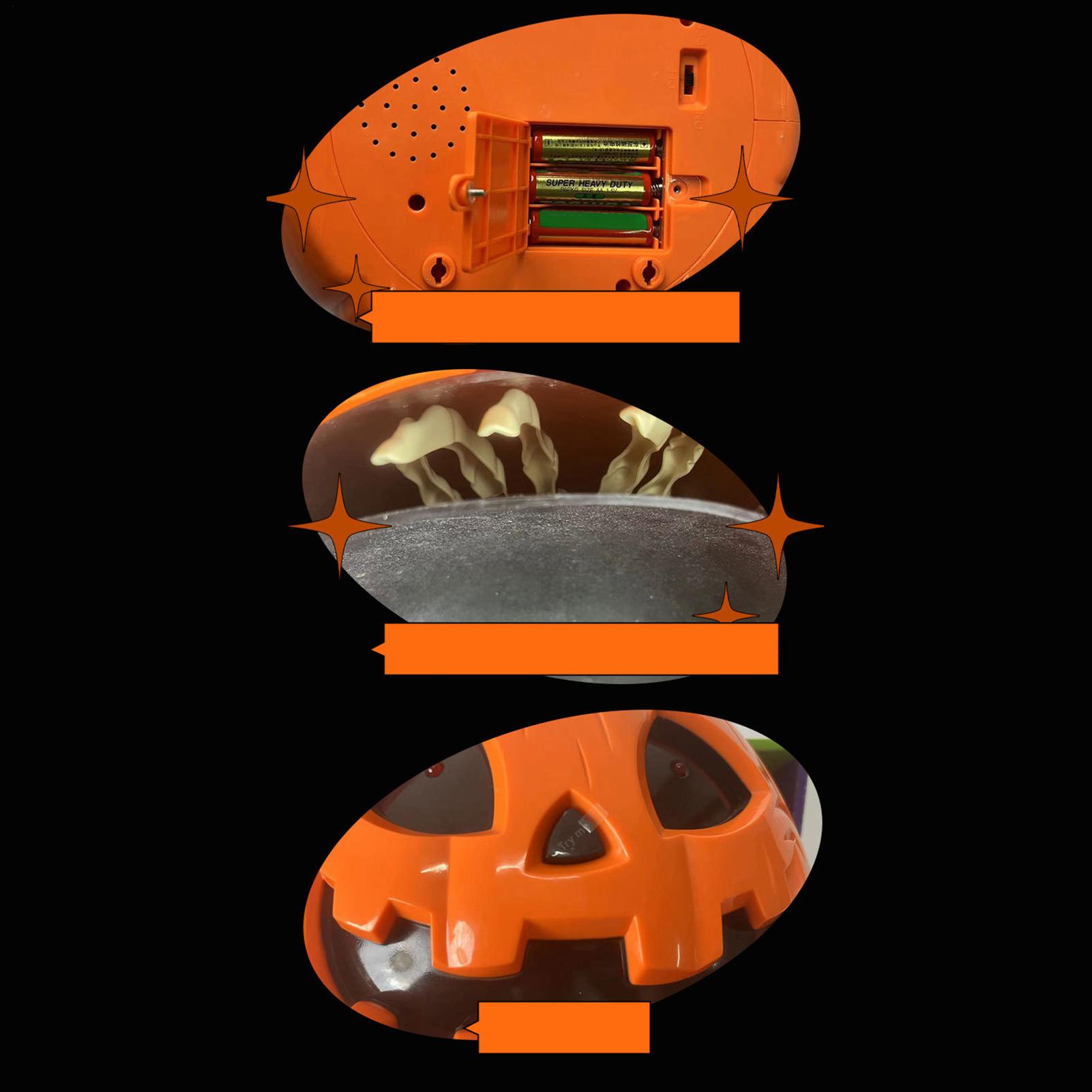 

Pumpkin Candy Bowl Pumpkin Snack Holder Sugar Storage With Moving Skeleton Hand For Classroom Birthday Gathering Backyard CN