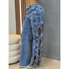 Jeans Pantaloni Hip Hop Svuotati Sexy Donna Vita Alta Eleganti Night Club Gamba Larga Denim Pantaloni Dritti