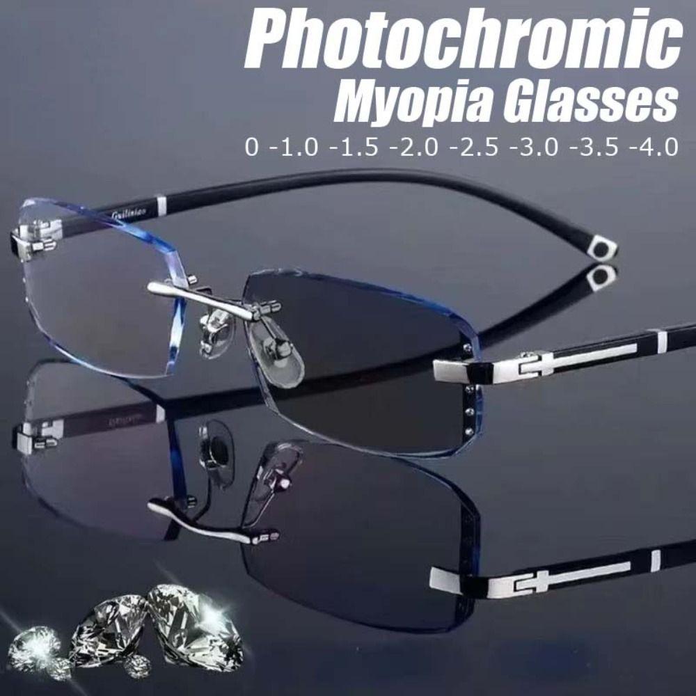 Rimless Design Color Changing Eyeglasses UV400 Protection UV400 Eyeglasses  Business Use