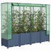 Vidaxl Raised Planter with Greenhouse, Rattan Look, 160X40X138 Cm