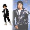 Michael Jackson Billie Jean Black Suit Dance Halloween Dress Up Costume Kids