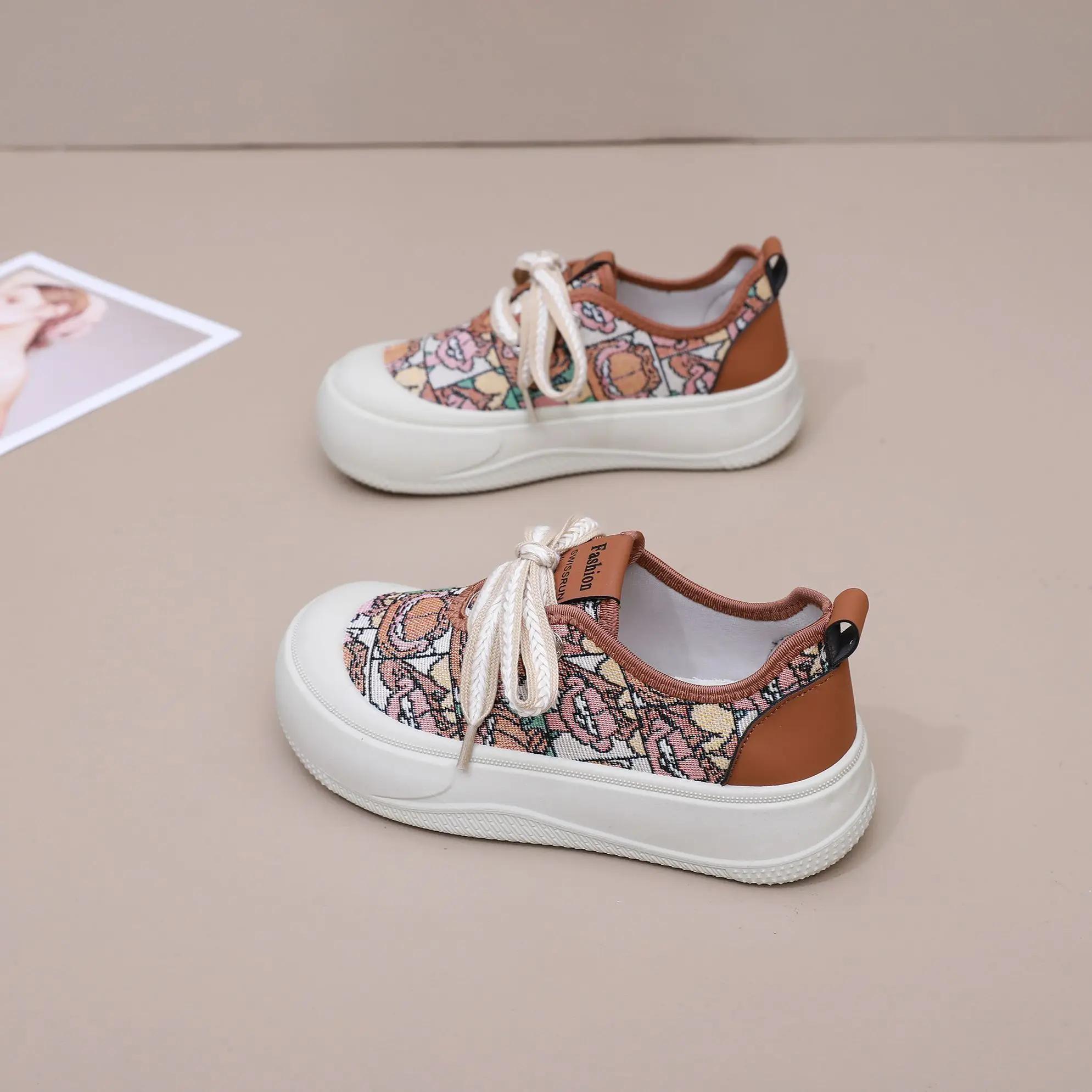 

Модные тренды 2025 Высокие платформы Женские парусиновые туфли Повседневные Дизайнерские Роскошные Для ходьбы Стильные Дешевые На каждый день 39 Женская обувь 41