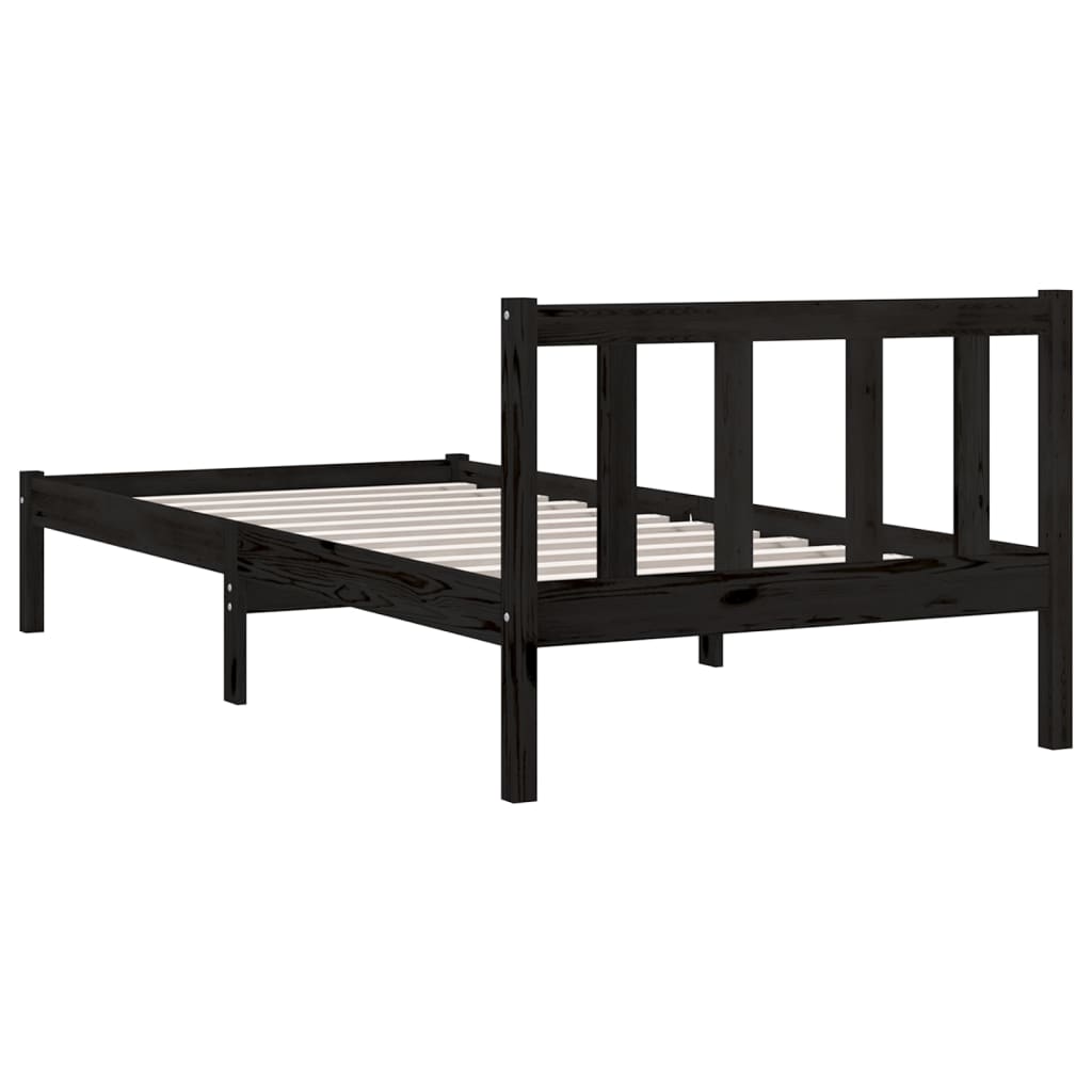 Solid Wood Bed Frame Without Mattress Black
