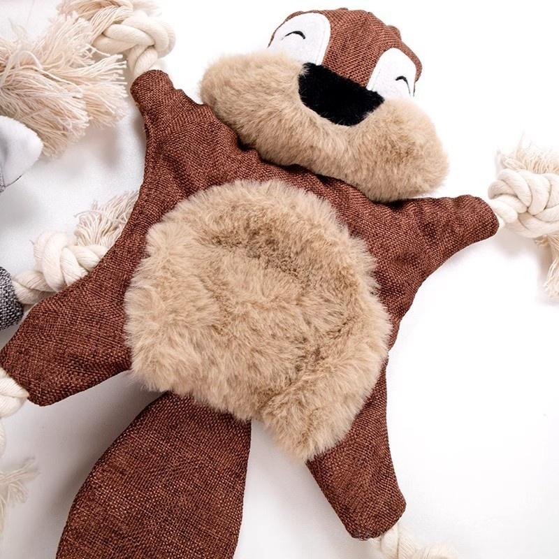 Pet Dog Chew Resistant Teething Plush Toy Animal Shape with Squeaker Pet Supplies Portable Plush Toy