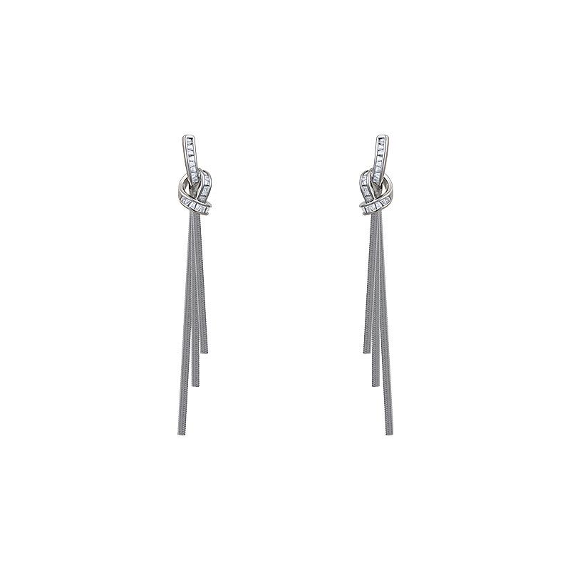 Sterling Silver Tassel Earrings, Light Luxury, 2026 Hot Style, Unique High-End Feel, Elegant Ear Drops for Women