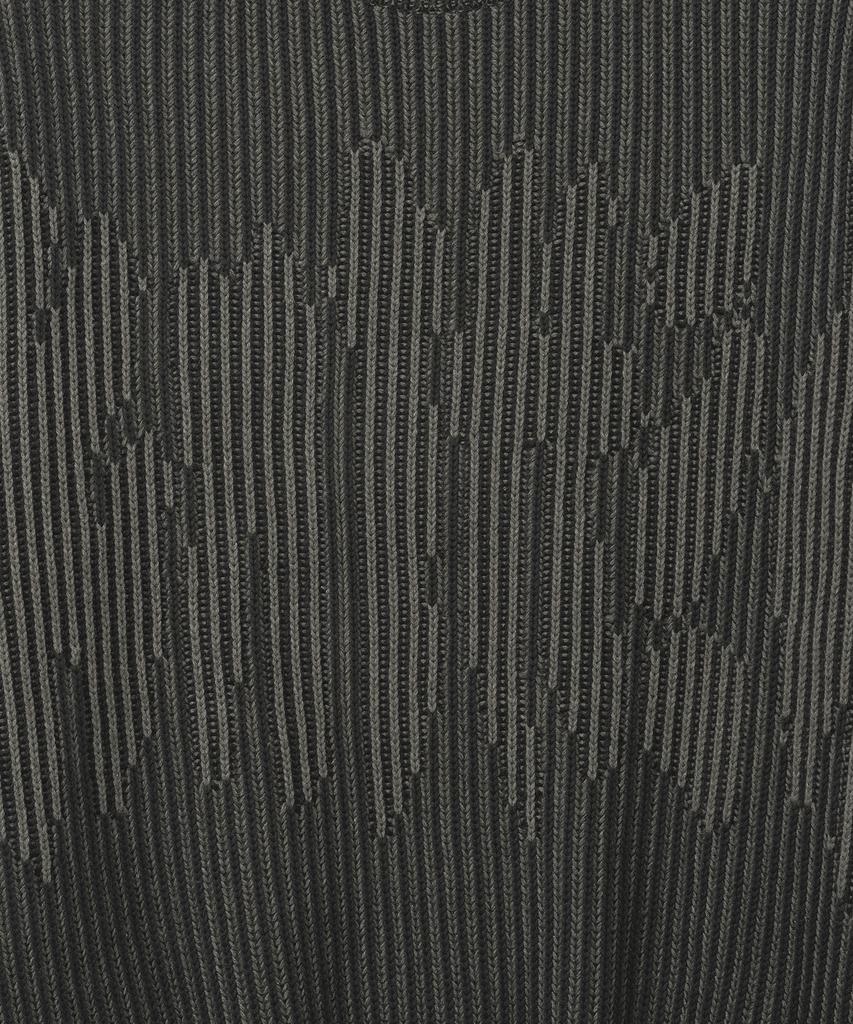 KNITTED Two-Tone Ribbed Logo Knit Black