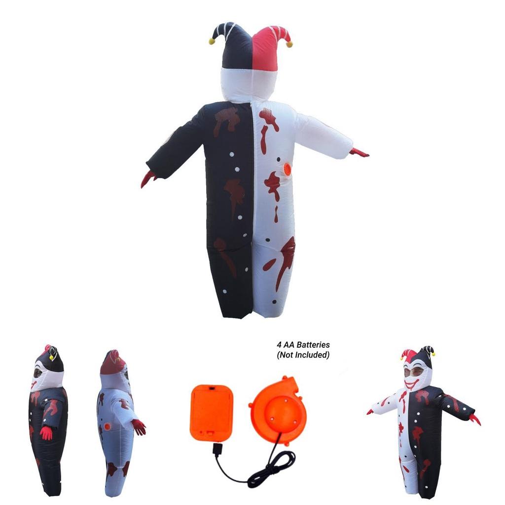 Evil Clown Inflatable Costume For Halloween Party Prank And Stage Performance Black Color