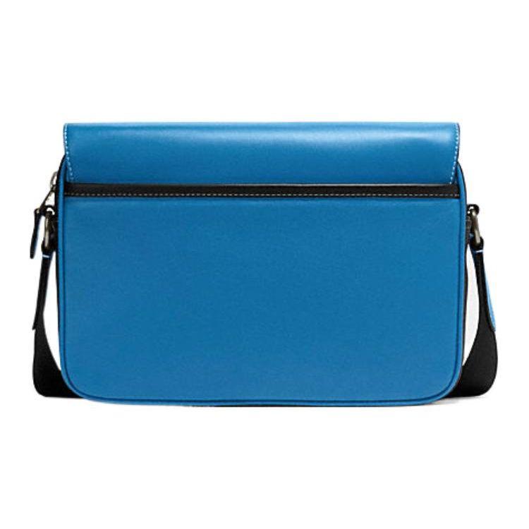 Coach Track 27 Classic Color Block Printed Leather Shoulder Crossbody Bag Men bags Blue Gray CH118-QBVFG
