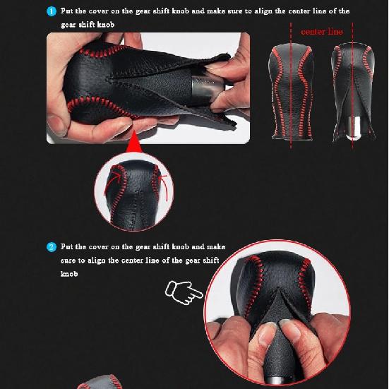 Custom Genuine Leather Gear Knob Cover For Nissan March AT Car on The Gear Shift Knob Gear Stick Case PPC Gear Shift Collar