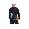 Anta Lifestyle Series Solid Color Letter Print Hooded Pullover Long Sleeve Sweatshirt Unisex Sweatshirt Black 952238703-3