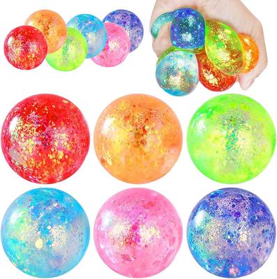 Factory Straight Hair Color Glitter Pressure Ball Children Pressure Relief Squeeze Vent Grape Ball