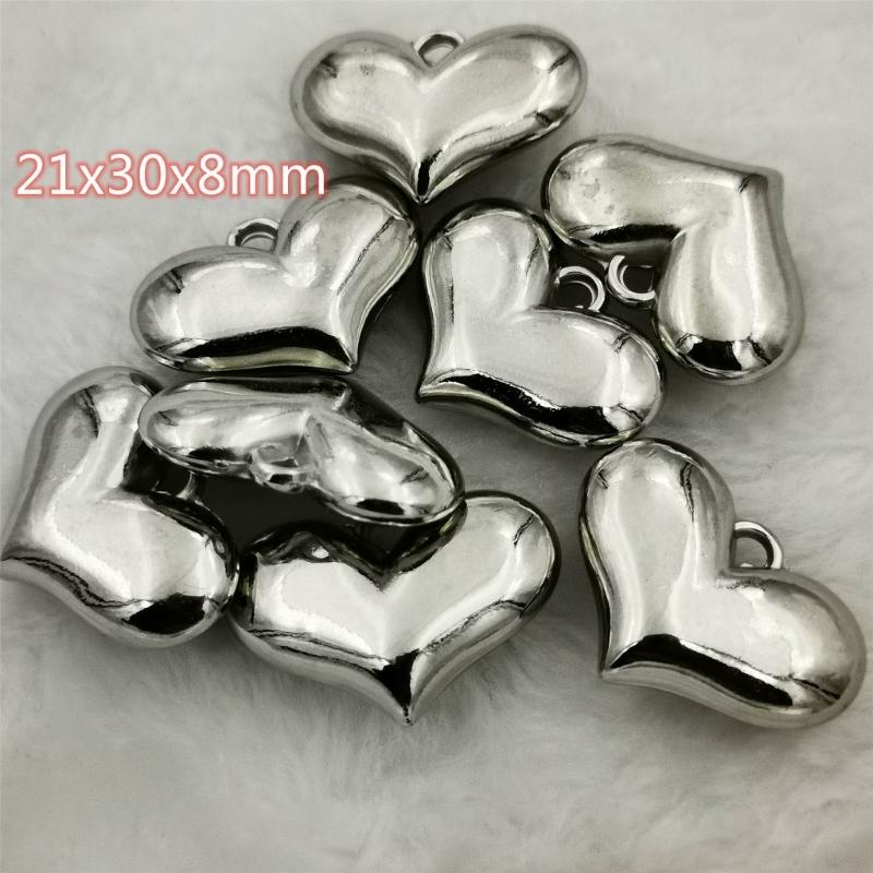 10/20xElegant Heart Pendant for Choker Necklace Making Earring Bead for DIY Necklace Jewelry Making Pendant with Hole