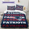 Set Biancheria da Letto con Logo New England Patriots Copripiumino Federa Decorazione per la Casa Regalo (1 * copripiumino + 2 * federa, senza nucleo)