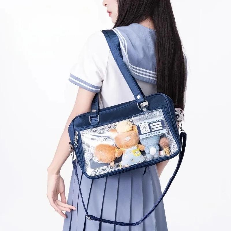 JK Ita Bag Bandage Bow Underarm Sac Femme Japan Style Transparent Bolsos De Mujer Shoulder Bags for Woman Fashionable Bolso