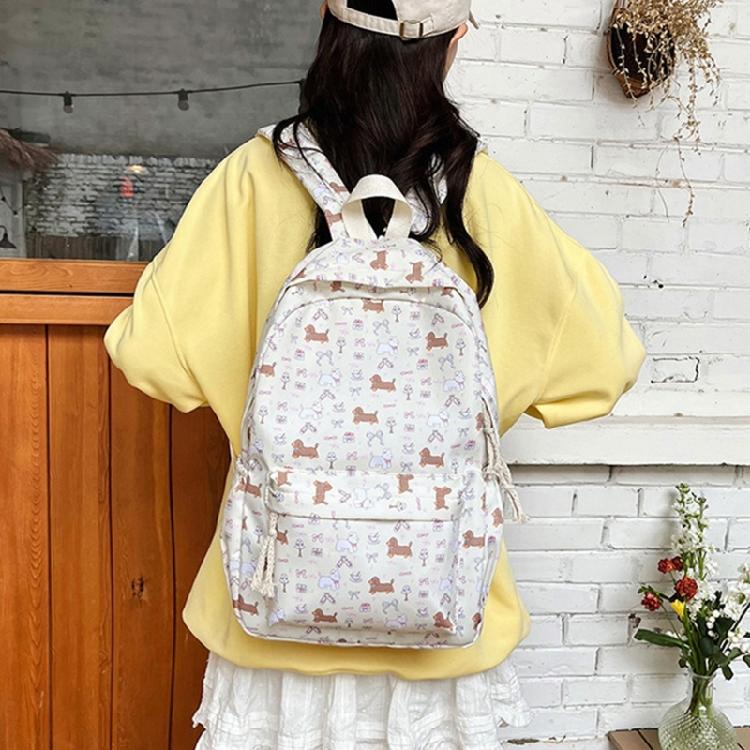 Japanese Styles Backpack for Girl Lovely Dogs Backpack Large Capacity Daypacks Travel Backpack Student School Bag
