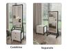 360 degrees Jewelry Cabinet with Full-Length Mirror, Rotating Jewelry Cabinet with 2 Lower Drawers, Freely Rotatable, Spacious Storage