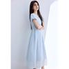 VICTORIA&VERA French Romantic Puff Sleeve Midi Dress