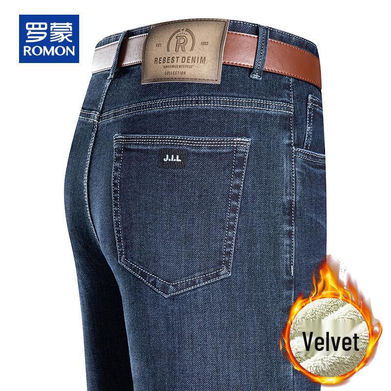 

ROMON Men s Lambswool Lined Loose Straight Jeans 30