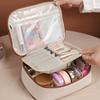 3 In 1 Pu Makeup Storage Bag Portable Large Capacity Multipurpose Washing Cosmetic Bag Freely Split Cosmetic Organizer Bag