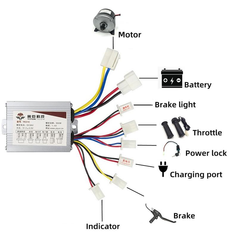 DC Brush Motor Controller For Electric Bicycle Parts 24V/36V/48V Electric Bike Brush Motor Controller 250W/350W/500W/800W Other