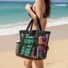 Hollow Out Mesh Beach Bag Nylon Swimming Bag Toiletry Bag Mesh Handbag  Outdoor