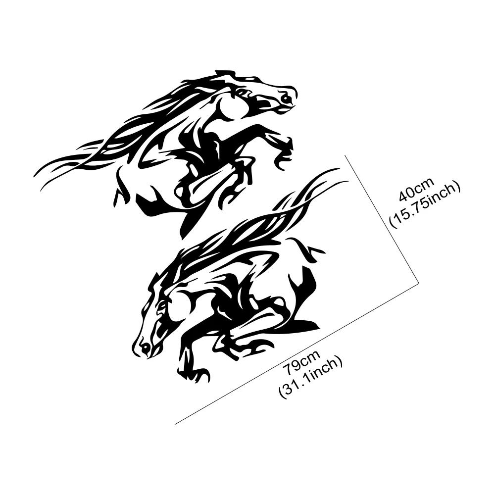 2PCS Car Door Side Stickers Artistic Horse Pattern Vinyl Decals Automotive Tuning Decoration Accessories For Cars Trucks SUVs