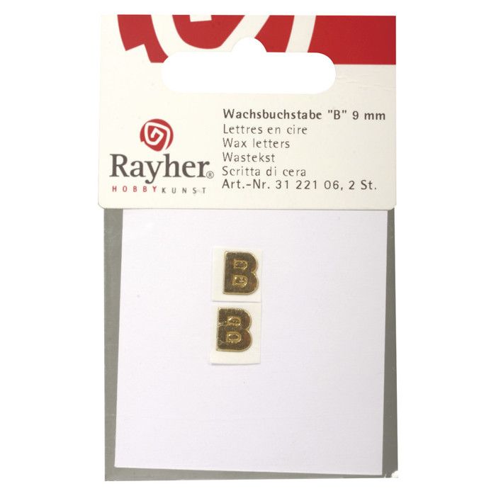 Wax Letters -B-, Gold, 9mm, tab.-LS 2 Pcs