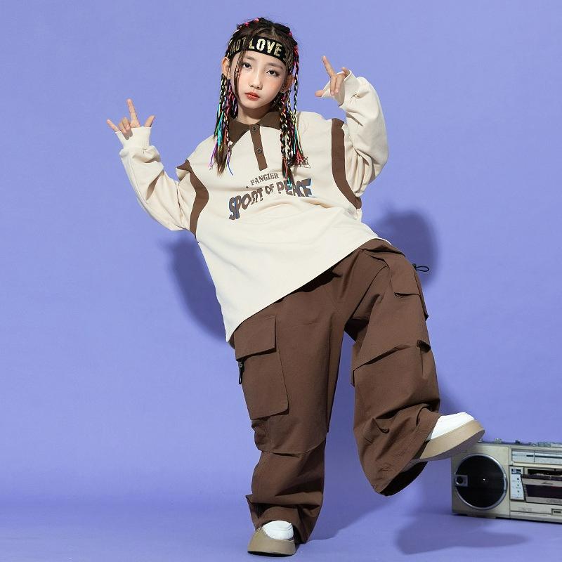 Children's Hip-hop Trendy Clothes, Boys' Hip-hop Long-sleeved Hiphop Costumes, Girls' Jazz Dance Clothes, Children's Catwalk Suits