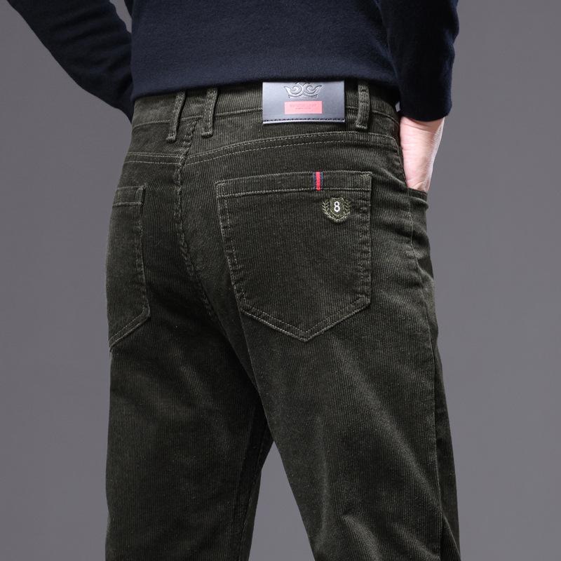 2025 Men's Corduroy Pants: Straight, Loose Fit, Thick and Warm for Spring, Autumn, and Winter.