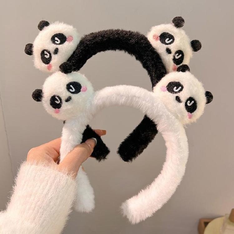 Cute Panda Hair Band Plush Animal Theme Hair Accessory Korean Style Headband Hair Decoration for Comfort and Style