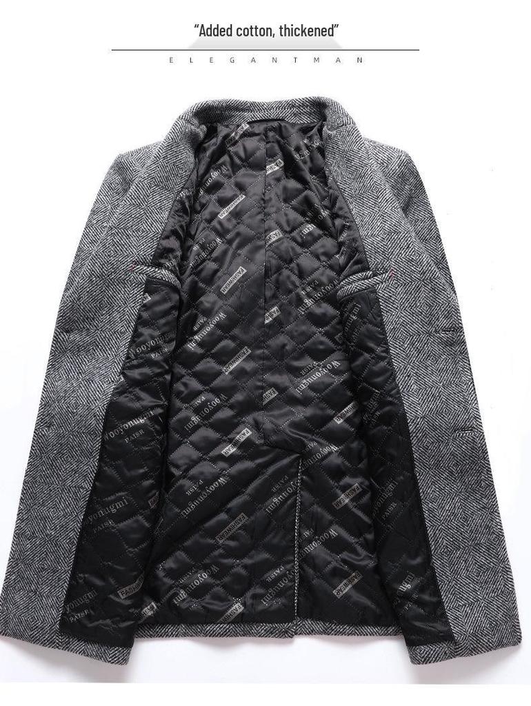 Men's Double-Sided Wool Coat: Thickened, Long-Style, Plus-Size, Autumn and Winter Outerwear
