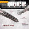 5-Piece Broken Screw and Thread Extractor Set with Hexagonal Handle