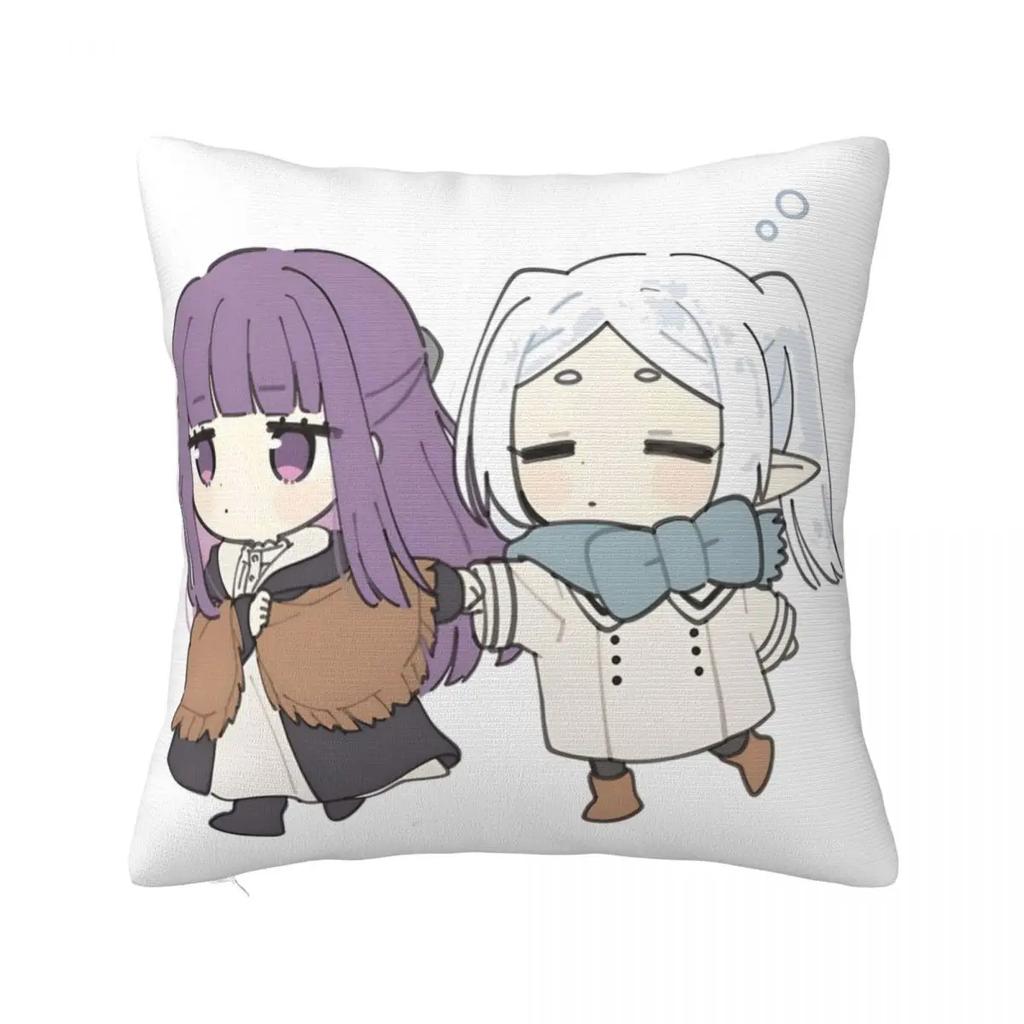Frieren Anime Sousou No Frieren Pillow Cases Cushion Cover Vintage Zippered Decorative Pillowcase for Home 40*40cm