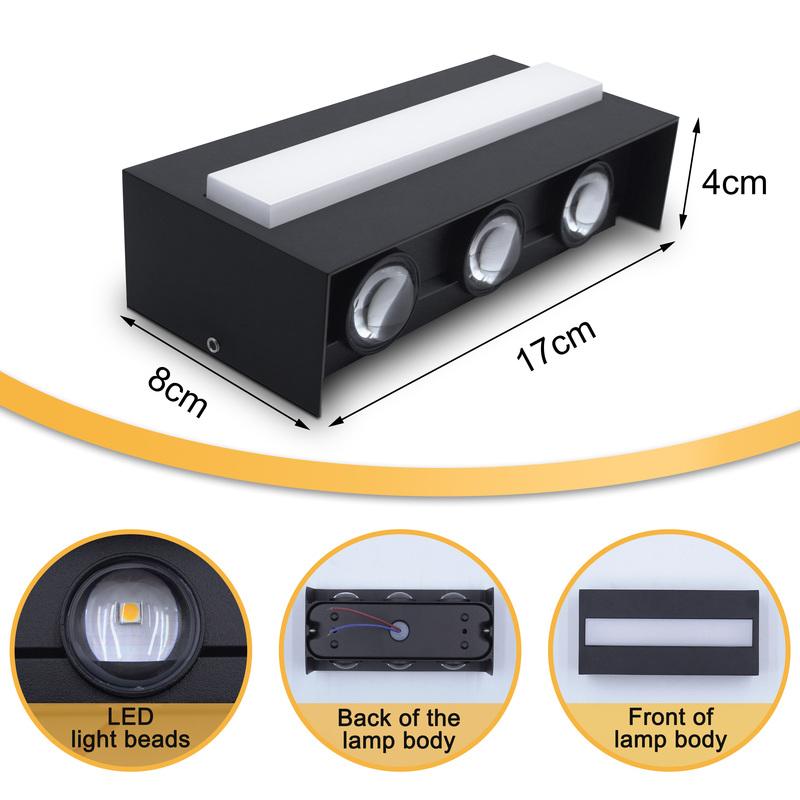 Modern New LED Outdoor Aluminum Wall Lamp Waterproof Porch Garden Balcony Wall Lamp Indoor and Outdoor Light