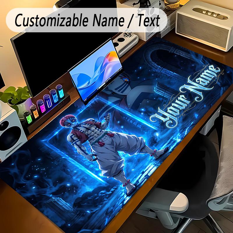 Großes Mauspaddämonenjäger Benutzerdefinierter Name Text Personalisierte Schreibtischmatte Rutschfeste Gaming-Matte