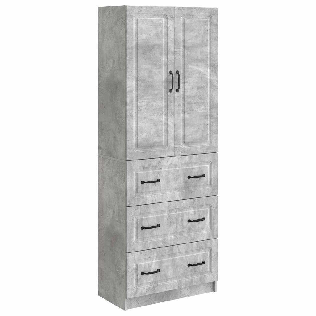 2 Piece Cabinet Set Concrete Gray 66 x 34.5 x 87 cm Particleboard