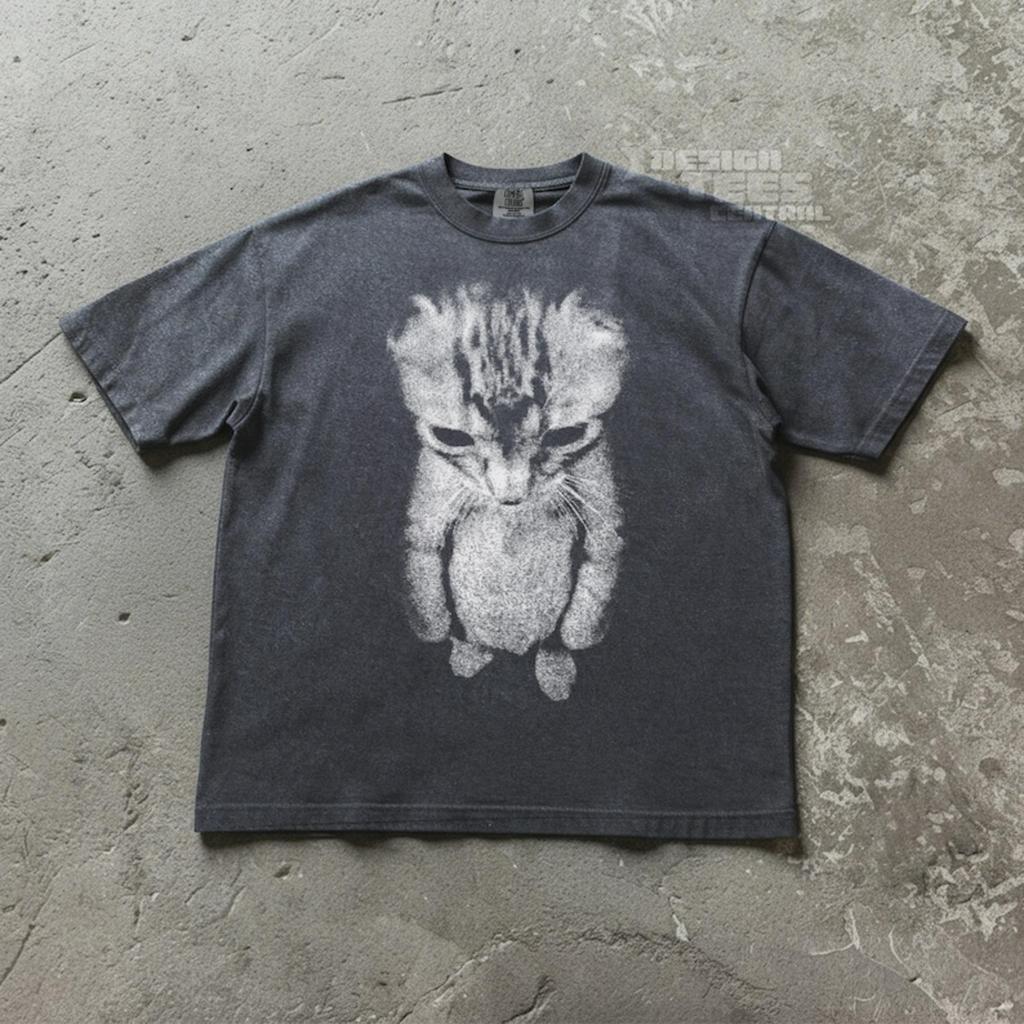 Sad Cat Meme Standing Kitty T Shirt Cute Graphic Tee Unisex Casual Shirt Perfect Gift for Cat Lovers