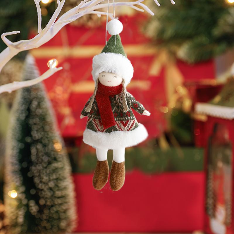 1PC Christmas Decoration Elk Santa Snowman Cute Cartoon Fabric Doll Small Doll Pendant Plush