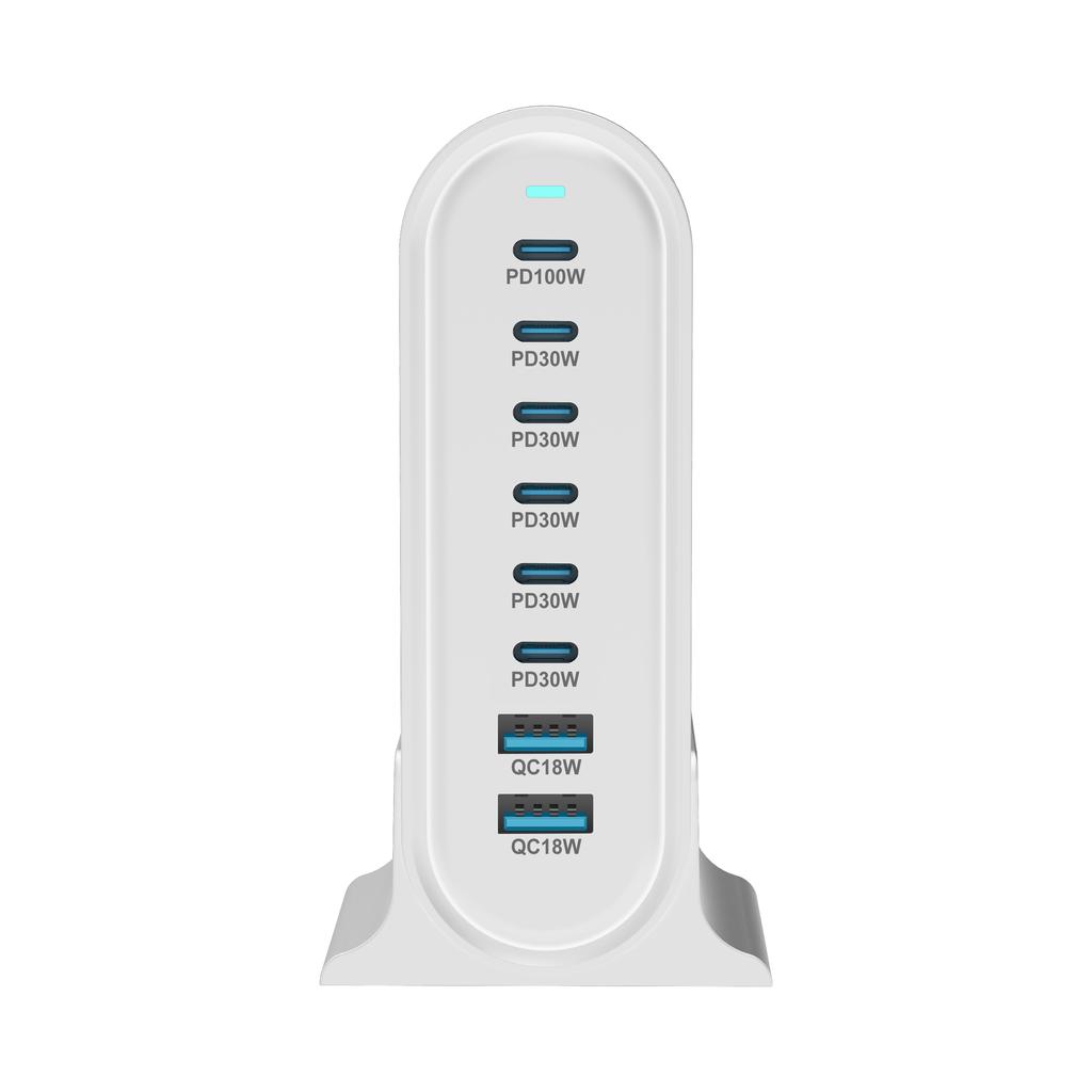 286W USB GaN Ladegerät 8-Port Ladegerät für mehrere Geräte, USB-Ladehub mit Smart IC für iPhone15 16 Samsung ipad