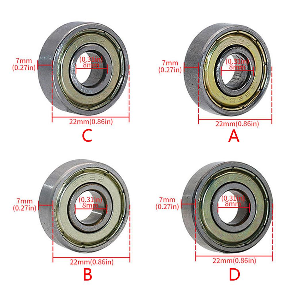 10Pieces 608ZZ Ball Bearings 608ZZ Metal Double Shielded Miniature Deep Groove Skateboard Ball Bearing 8mm x 22mm x 7mm